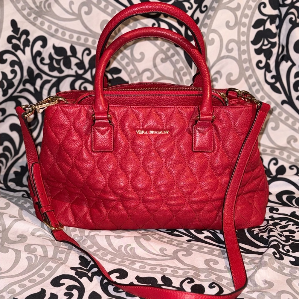 Vera Bradley Quilted Leather Satchel Emma
